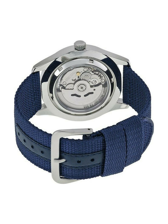 Seiko 5 Sports Ανδρικό Ρολόι 43mm Αυτόματο με Μαύρο Δερμάτινο Λουράκι