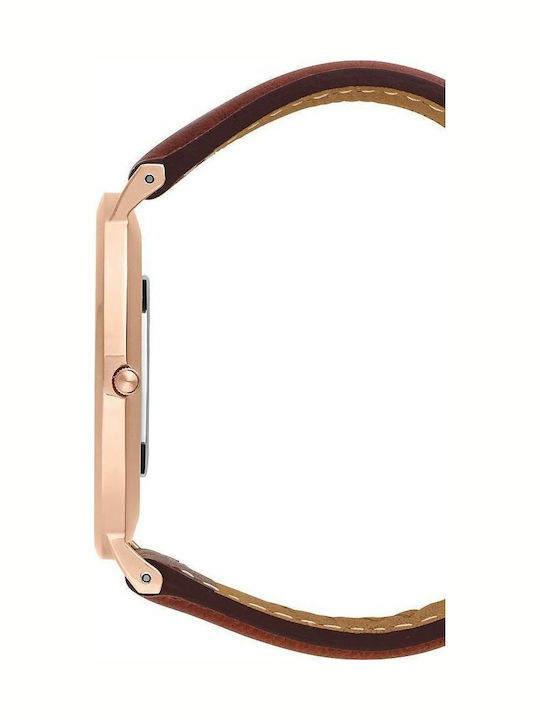 Daniel Wellington Classic St Mawes Men's Watch 40mm Battery with Brown Leather Strap