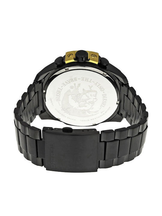 Diesel Mega Chief Men's Watch 51mm Chronograph Battery with Black Metal Bracelet
