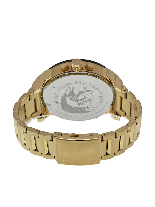 Diesel Mr Daddy 2.0 Herrenuhr 57mm Chronograph Batterie mit Gold Metallarmband