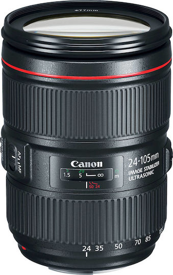 Canon Full Frame Φωτογραφικός Φακός EF 24-105mm f/4L IS II USM Standard Zoom / Tele Zoom / Wide Angle για Canon EF Mount Μαύρος