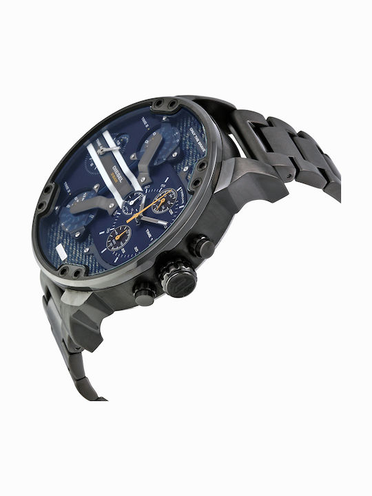 Diesel Mr Daddy 2.0 Мъжки Часовник 57mm Хронограф На Батерия С Черна Метална Гривна