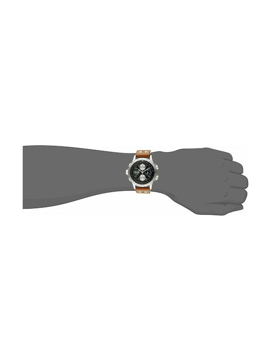Hamilton Watch Chronograph Automatic with Brown Leather Strap