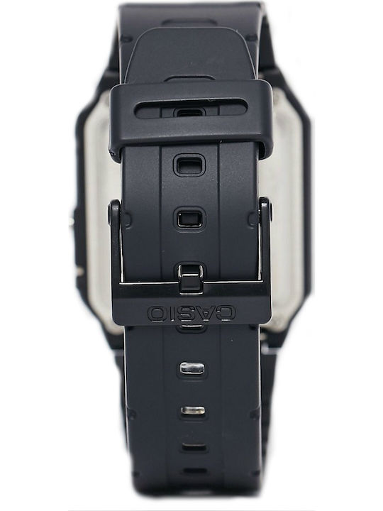 Casio Calculator Ψηφιακό Ανδρικό Ρολόι 34.4mm Μπαταρίας με Μαύρο Καουτσούκ Λουράκι