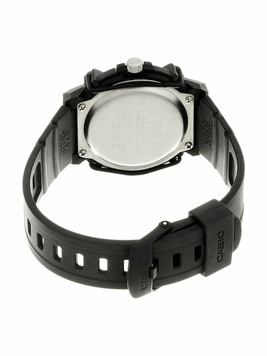 Casio Ανδρικό Ρολόι 41.1mm Μπαταρίας με Μαύρο Καουτσούκ Λουράκι