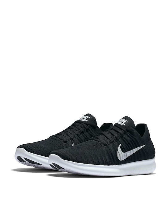 Nike Free Run Flyknit 831070 001 Running Black White Skroutz.gr