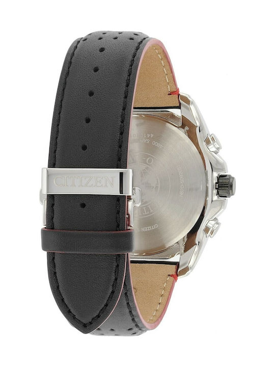 Citizen Herrenuhr 44mm Chronograph Eco - Antrieb mit Schwarz Lederarmband