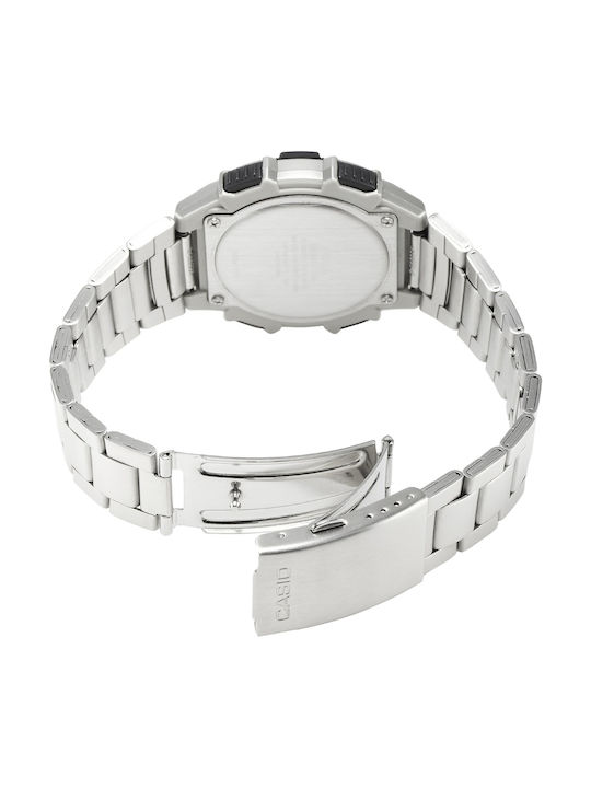 Casio Ceas Bărbătesc 42mm Solar cu Argintiu Brățară Metalică EF
