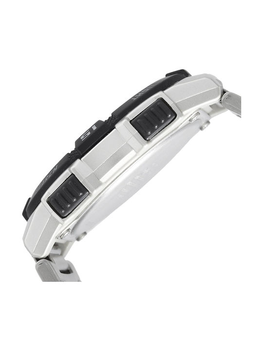 Casio Ceas Bărbătesc 42mm Solar cu Argintiu Brățară Metalică EF