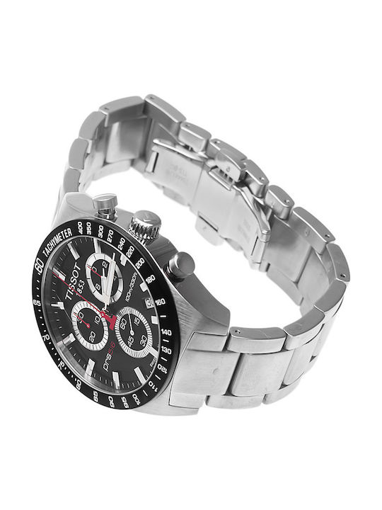 Tissot Ανδρικό Ρολόι 42mm Χρονογράφος Μπαταρίας με Ασημί Μεταλλικό Μπρασελέ
