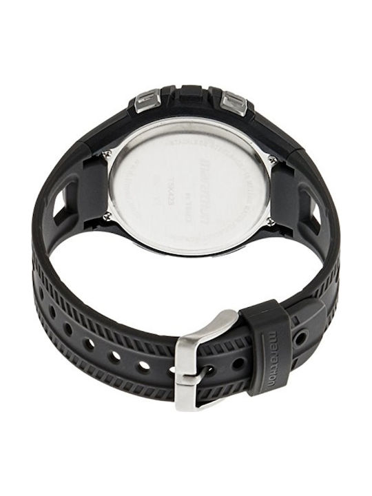 Timex Ψηφιακό Ανδρικό Ρολόι 46mm Μπαταρίας με Μαύρο Καουτσούκ Λουράκι