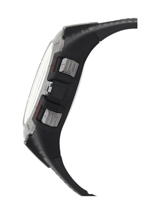 Timex Ψηφιακό Ανδρικό Ρολόι 46mm Μπαταρίας με Μαύρο Καουτσούκ Λουράκι