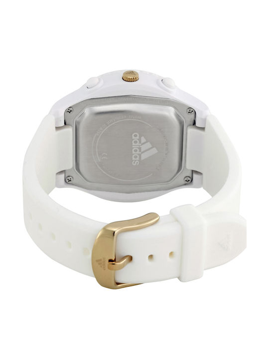 Adidas Digital Watch Battery with White Rubber Strap ADP3204