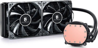 Deepcool Maelstrom 240T Red Wasserkühlungssystem für Prozessoren Doppelter Ventilator 120mm für Socket / / / /1/2/0/0/ /1/1/5/x/ mit RGB Beleuchtung Schwarz