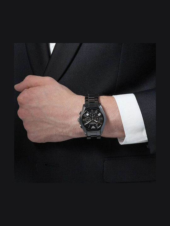 Emporio Armani Ceas Barbati Ceramic 42mm Cronograf Baterie cu Brățară Ceramică Neagră