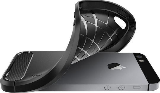 Spigen Rugged Armor Back Cover Σιλικόνης 2mm Μαύρο (iPhone 5/5s/SE)