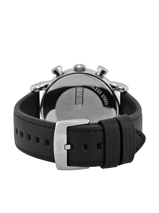 Emporio Armani Classic Men's Watch 41mm Chronograph Battery with Black Leather Strap