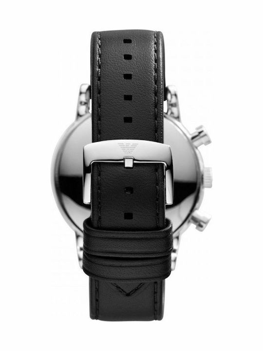 Emporio Armani Classic Men's Watch 41mm Chronograph Battery with Black Leather Strap