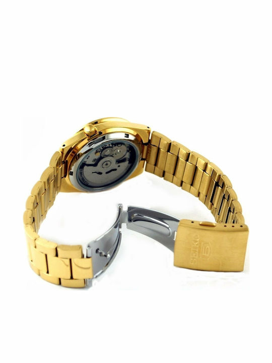 Seiko 5 Sports Men's Watch 37mm Battery with Gold Metal Bracelet
