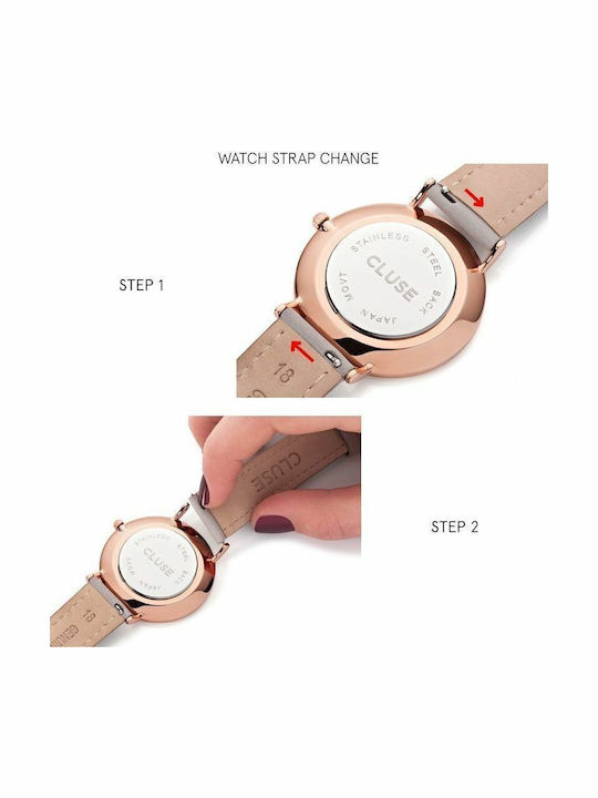 Cluse Minuit Mesh Γυναικείο Ρολόι 38mm Μπαταρίας με Μαύρο Μεταλλικό Μπρασελέ