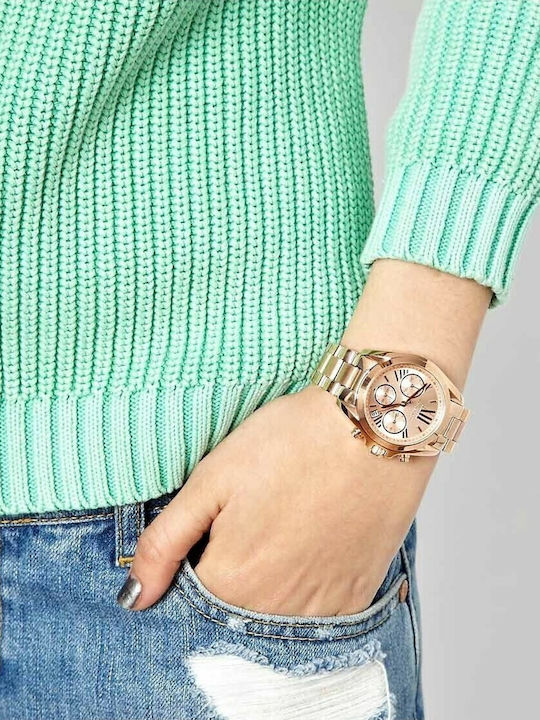 Michael Kors Bradshaw Ρολόι Μπαταρίας με Μεταλλικό Μπρασελέ