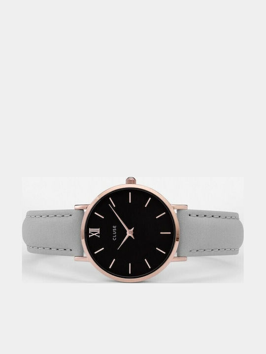 Cluse Minuit Women's Watch with Gray Leather Strap