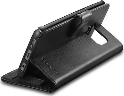 Spigen Wallet S Synthetisches Leder Schwarz (Galaxy S7 Edge) 556CS20050