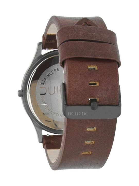 Dukudu Arne Watch Battery with Brown Leather Strap