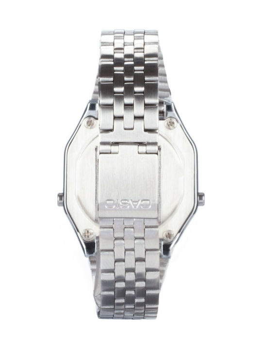 Casio Digital Women's Watch with Silver Metal Bracelet