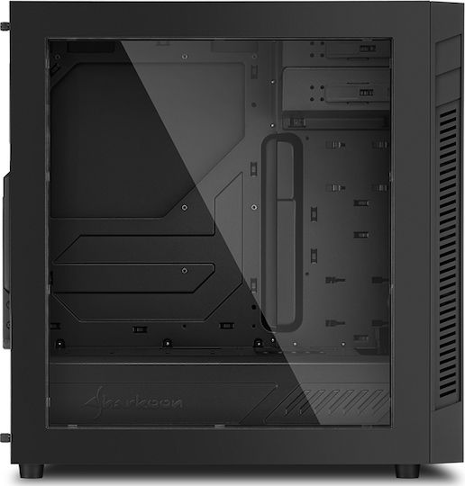 Sharkoon S25-W Midi Tower Κουτί Υπολογιστή με Πλαϊνό Παράθυρο Μαύρο