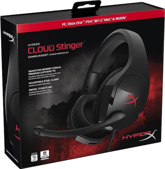 HyperX Cloud Stinger Over Ear Gaming Headset cu conexiune 3,5mm / 2x3,5mm Negru