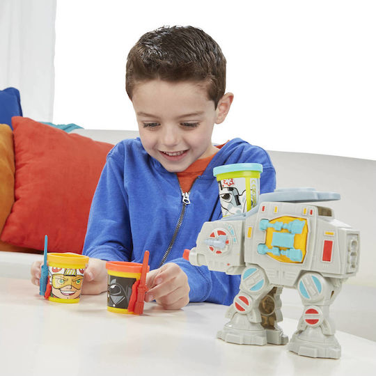 Hasbro Плей-Доу Пластелини - Игра Star Wars At-At Attack с Кутии Глави за 3+ Години 2 Бр