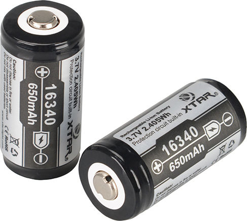 XTAR Επαναφορτιζόμενη Μπαταρία 16340 Li-ion 650mAh 3.7V 1τμχ