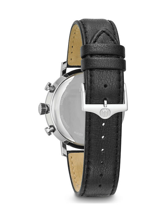 Bulova Classic Ανδρικό Ρολόι 41mm Χρονογράφος Μπαταρίας με Μαύρο Δερμάτινο Λουράκι