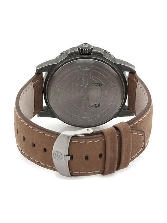 Timex Ceas Baterie cu Maro Brățară din piele