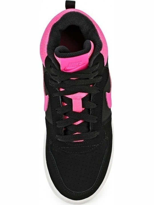 Court Court Borough Mid PS Kids Sports Shoes Basketball with Laces Black / Pink Blast