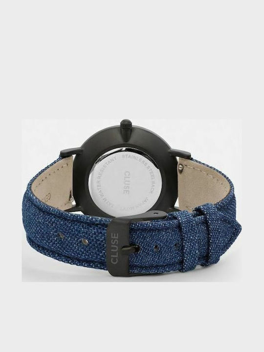 Cluse Minuit Women's Watch with Blue Fabric Strap