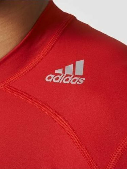 adidas Techfit Base Tee Ανδρική Ισοθερμική Μακρυμάνικη Μπλούζα Compression Κόκκινη