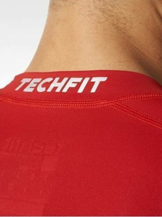 adidas Techfit Base Tee Ανδρική Ισοθερμική Μακρυμάνικη Μπλούζα Compression Κόκκινη