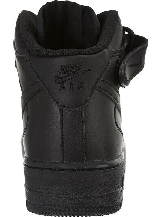 Air force 1 Παιδικά Sneakers High με Σκρατς Μαύρα
