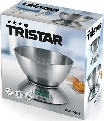Tristar Ψηφιακή Ζυγαριά Κουζίνας με Κάδο έως 5kg Inox