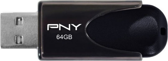 PNY Attaché 4 64GB USB 2.0 Stick Μαύρο