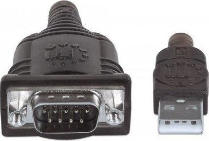 Manhattan USB to Serial Converter Μετατροπέας USB-A male σε Serial male Ασημί