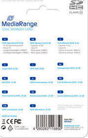 MediaRange SDHC 32GB Class 10 High Speed 45MB/s
