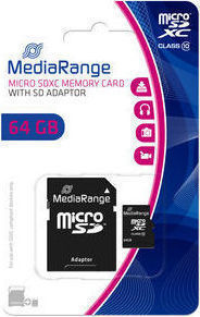 MediaRange microSDXC 64GB Class 10 A1 High Speed with Adapter