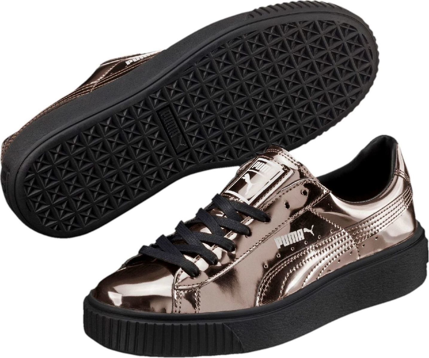 puma basket platform khaki