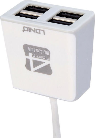 Ldnio DL-H3 Hub 4 Θυρών USB 2.0 με σύνδεση USB-A Λευκό