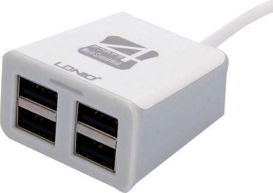 Ldnio DL-H3 Hub 4 Θυρών USB 2.0 με σύνδεση USB-A Λευκό