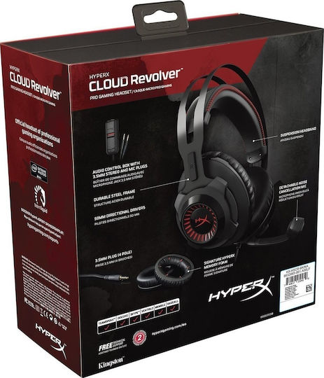 HyperX Cloud Revolver Надушници Геймърски слушалки с връзка 3,5 мм / 2x3,5 мм Сив