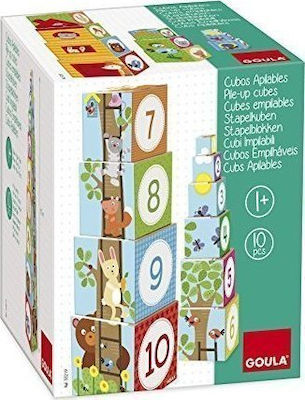 Goula Bildung Bausteine Stackable Woodland Cubes, Papier für 1+ Jahr 10Stück